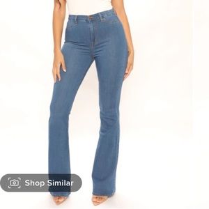 Fashion nova deep in my soul flare jeans medium blue wash new with tags